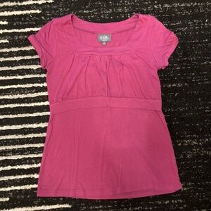 Milk Nursingwear Top Small Womens Shirt Breastfeeding Short Sleeve Pink Nursing